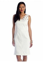 Nwt Anne Klein White Cotton Sheath Dress Size 10 $129 - £31.83 GBP