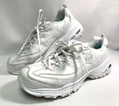 Sketchers Women’s D’Lites Fresh Start White Sneakers Leather Size 12 Wid... - $44.99