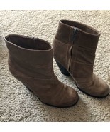 Vince Camuto Ankle Boots Suede Leather Zipper Slip On Size 5.5 - $19.99