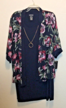 EnFocus Studios Dress with Mock Cover &amp; Necklace Size 16W - $28.14