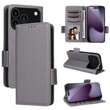 Generic case for iPhone 17 (Color: Gray) Leather Wallet Side Clip Magnet... - $53.39