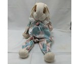 Handmade Bunny Block With Daffodil Pajamas Plush Stuffed Animal 10&quot;  - £16.11 GBP