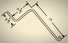 .262 6.5&quot;x11.5&quot;x15&quot; Wheel Rake Tooth Tine Fits Otma,H &amp; S,Sitrex,M&amp;W,Ros... - $40.06 MXN