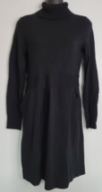 J. Crew Long Sleeve Turtleneck Black Wool Cashmere Pockets Sweater Dress Small - £31.16 GBP