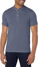 VTG 1946 Henley T-Shirt Mens S Blue Linen Cotton Poly Blend Short Sleeve NEW - £23.69 GBP