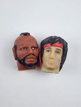 Vintage Mr. T &amp; Rambo Action Figure Heads Rubber Parts 1980&#39;s - £12.48 GBP