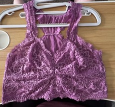 Torrid Iris Orchid Purple Lace Racerback Bralette Size Large (0) - $24.99