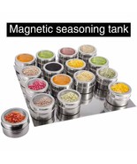 Kitchen Magnetic Spice Jars Refrigerator Magnet Metal Spice Storage  Con... - €11,94 EUR+