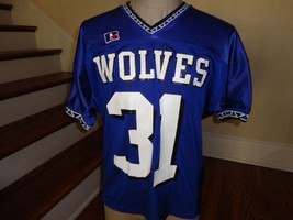 Vtg Russell Athletic WOLVES NCAA Football Screen Nylon Jersey Adult XL Short Cut - £33.95 GBP