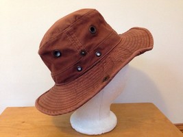 Vtg Dorfman Pacific Floater Outdoor Hat Brown 100% Cotton Canvas Broad B... - $36.62