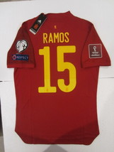Sergio Ramos Spain World Cup Qualifiers Match Slim Home Soccer Jersey 20... - $1,681.37 MXN