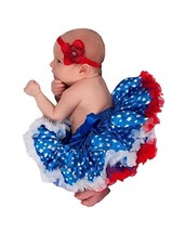 NEW Patriotic 4th of July Baby Girls Tutu Pettiskirt Red White Blue 0-6 Months - £8.78 GBP