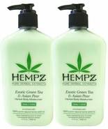 2 Body Moisturizer 17oz Hempz EXOTIC GREEN TEA and ASIAN PEAR - $42.35 CAD