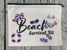 Beach Bag for Women Funny Travel Zipper Makeup Bag Beach Survival Kit - £15.04 GBP