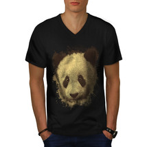 Panda Bear Cute Animal Shirt Bamboo Bear Men V-Neck T-shirt - £10.38 GBP