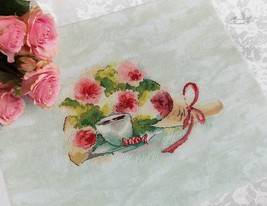 Love Cross stitch flowers pattern pdf - Spring cross stitch bouquet embr... - $11.49