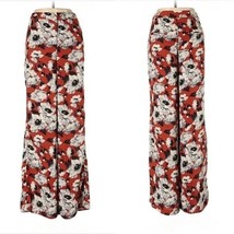 Carolina Belle | Burnt Orange Floral High Waist Wide Leg Pants, size 6 - £26.65 GBP