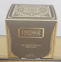 Cocoage 24K Gold Rich Rococo Night Cream - 1.0 Fl Oz / 30 Ml - Brand NEW- Sealed - £64.28 GBP