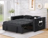 58&quot; Convertible Sofa Couch With Pull-Out Sleeper,Adjustable Loveseat Arm... - $978.99