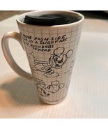 NWOT 2018 Disney Sketchbook Mickey Mouse Ceramic Travel Mug w/Lid - $20.57