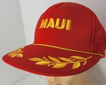 RED Maui  Hawaii Snapback Mesh Grandpa Trucker Hat Scrambled Eggs Laurel... - £10.22 GBP