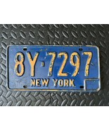 VINTAGE Early 1970s New York City Empire State Blue Yellow US License Plate - £38.93 GBP