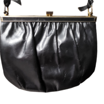 Mardone Women&#39;s Vintage Black Leather Shoulder Strap Purse Bag Classic USA - £19.61 GBP
