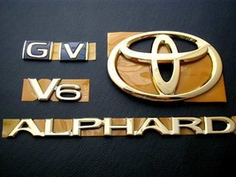 Toyota Alphard Genuine Gold Plating Emblem: Rear 4piece set plated Set OEM JDM - £201.00 GBP