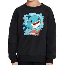 Cute Shark Toddler Raglan Sweatshirt - Graphic Sponge Fleece Sweatshirt - Cartoo - £46.69 GBP