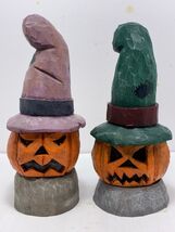 2 Faced Halloween Hillbillies Pumpkin Head - Hand Carved Basswood Signed... - $33.00