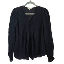 Nanette Lepore Navy Blue Long Sleeve Flowy Top Womens Small - £13.28 GBP