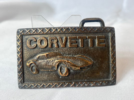 Vtg Corvette Belt Buckle Chevrolet Sportscar C3 Coupe Vehicle Rectangula... - £23.70 GBP