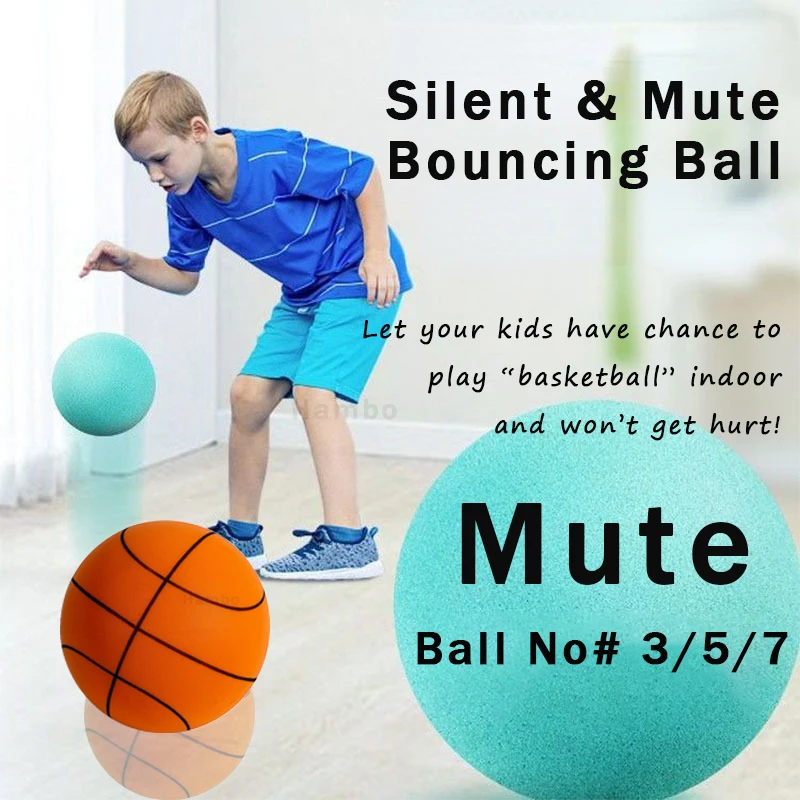 Bouncing Mute Ball Indoor Silent Basketball 24cm Foam Basketball Silent Soft - £19.94 GBP