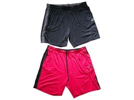 2 Pair Reebok Shorts Speedwick Mens 2XL Athletic Red/ Black Drawstring - $14.25