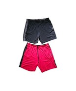 2 Pair Reebok Shorts Speedwick Mens 2XL Athletic Red/ Black Drawstring - $19.54 CAD
