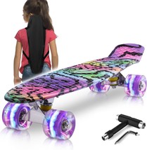Kqpoinw Skateboards, 22&quot; Complete Skateboard, Mini Cruiser Skateboard For Kids - £40.06 GBP