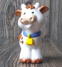 FISHER PRICE Little People Farm Cow With Bell 2002 White Brown Barn Replacement - £3.03 GBP