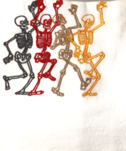 Kitchen Dishtowel 4 Dancing Skeletons Halloween Fall Spooky 100% Cotton 32 x 36&quot; - £11.72 GBP