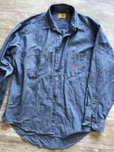 Vintage 90s Men’s Large Duck Head Long Sleeve Button-Up Denim Shirt Made... - £15.73 GBP