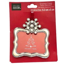 Christmas Tree Ornament Photo Picture Frame Silver Clear Stones Studio D... - £11.55 GBP