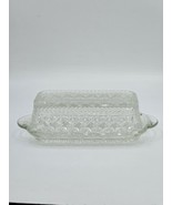 Anchor Hocking Wexford Vintage Clear Glass Butter Dish and Lid Diamond C... - $470.43 MXN