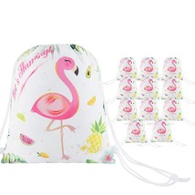 Luau Flamingo Party Supplies - 12 Pack 10&#39;&#39; X 12&#39;&#39; Party Favor Bags Wi - £22.29 GBP