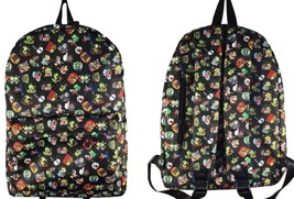 Super Mario Characters All Over Print Black Full Size Backpack - £20.28 GBP