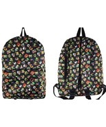 Super Mario Characters All Over Print Black Full Size Backpack - £20.40 GBP