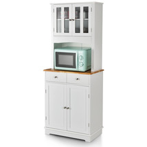 Costway Kitchen Storage Cabinet Buffet Hutch w/ Microwave Stand Storage Shelves - £267.93 GBP
