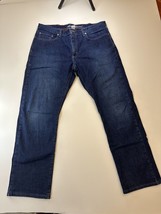 Eddie Bauer Fleeced Lined Jeans Size 36x32 Regular Straight Blue Denim Pants - £14.18 GBP