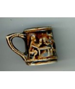 Rockingham pottery brown mug miniature vintage stein - £11.17 GBP