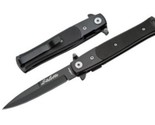 Rite Edge 4in G10 Stiletto Type Folding Knife Liner Lock All Black Belt ... - £12.94 GBP