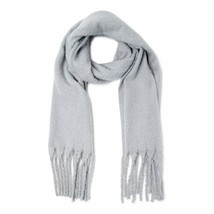 Time And Tru Women&#39;s Blanket Scarf Solid Grey Heather 21.5X 73.5 Inches NEW - £14.22 GBP