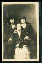 Vintage RPPC Real Photo Postcard Trio Young Ladies Sisters Friend Cora Eva Daisy - £10.08 GBP